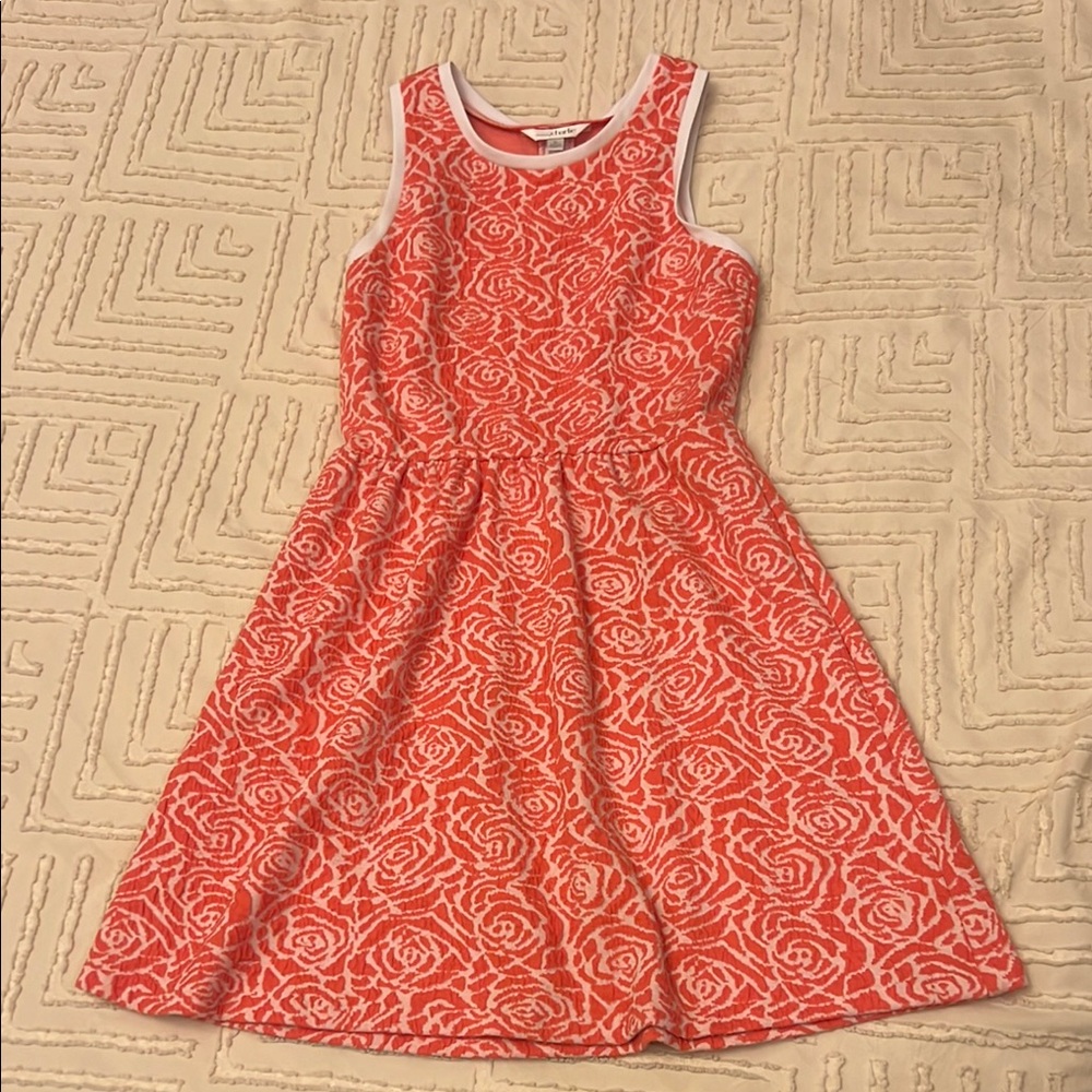 charming Charlie Floral Patterned Dress Small - Coral and White